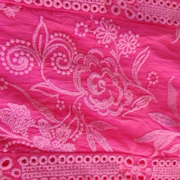 Johnny Was Pink Eyelet Floral Tank Top Embroidered extra small - Picture 4 of 9